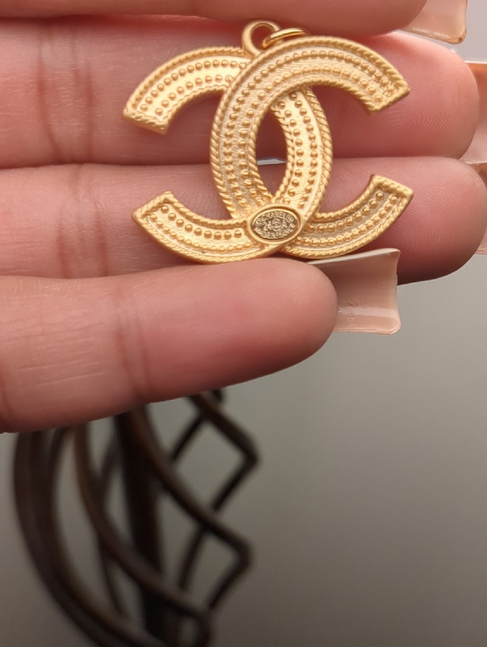 Chanel Zipper Gold-Tone  Pull Charm From a Duffle Bag..